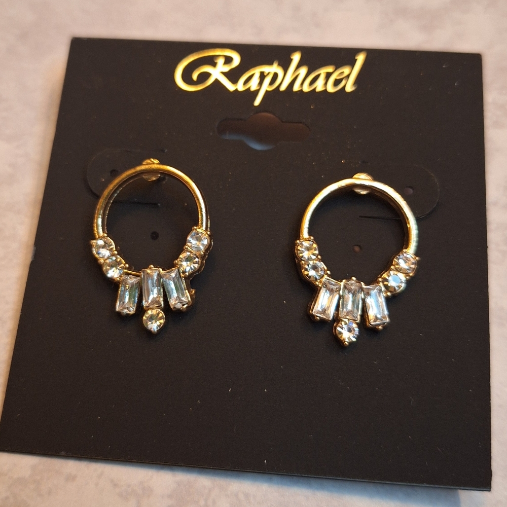 Raphael Gold and Silver Crystal Earrings